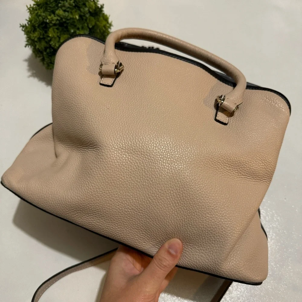 Kate Spade‎ ♠️ Ward Place Evangelie Pink Black Pebbled Leather Purse Bag
